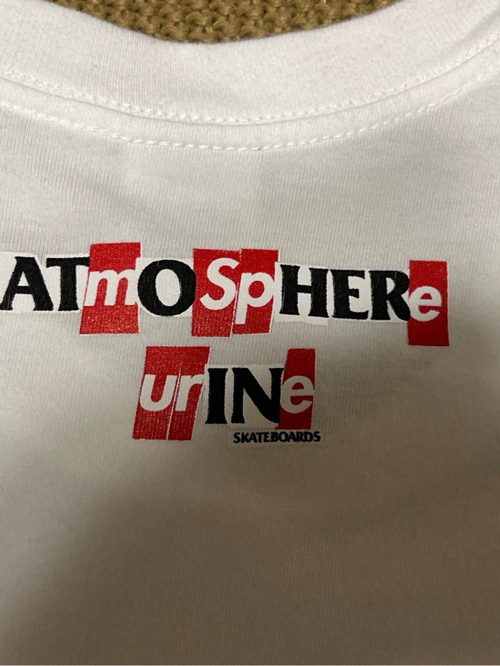 Supreme White Graphic Photo Tee with Red Logo Accent - Picture 4 of 4